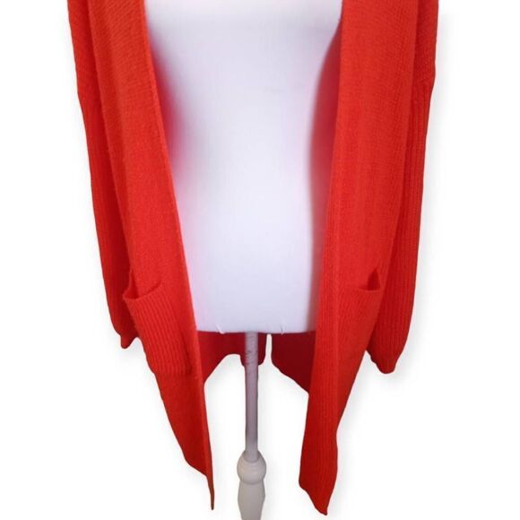 DREAMERS RED DRESS BOUTIQUE ORANGE CARDIGAN SZ.M/L EUC - Picture 3 of 9